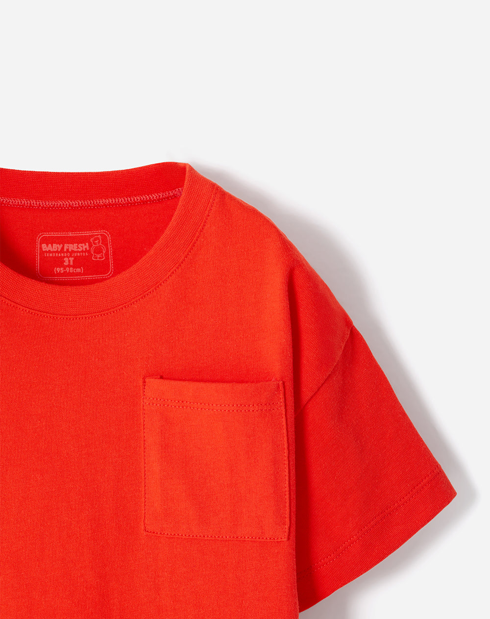 Camiseta oversize algodón naranja brillante niño