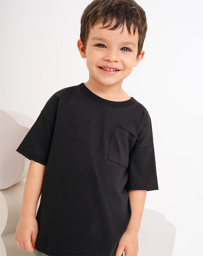 Camiseta oversized fit manga corta negra