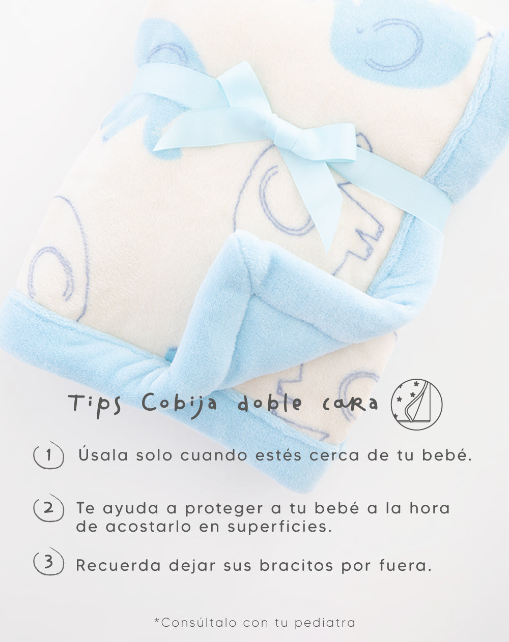 Cobija crudo estampado
