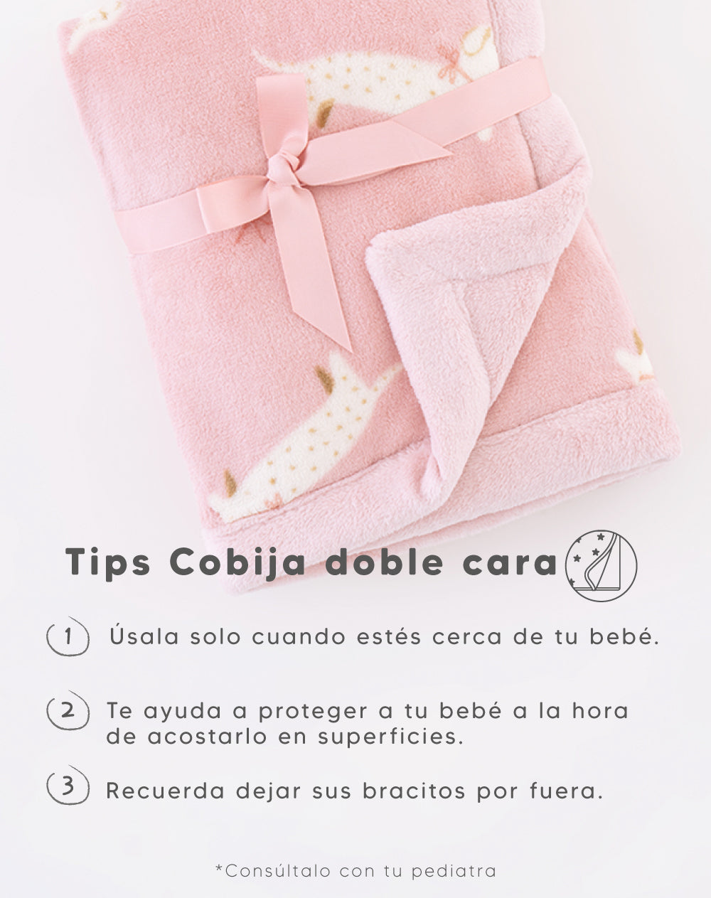 Cobija rosado estampado