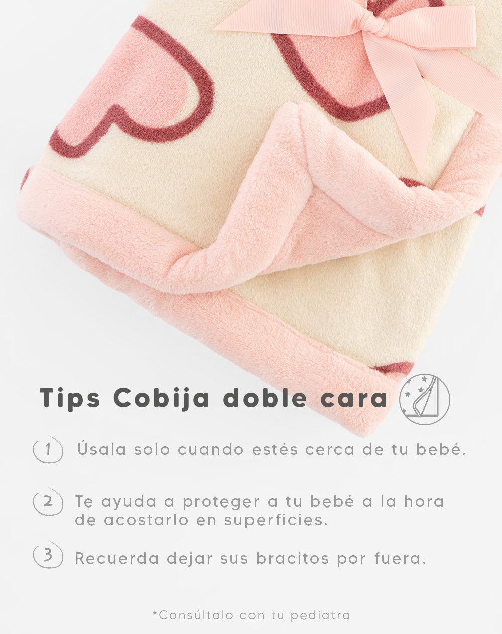 Cobija rosado estampado