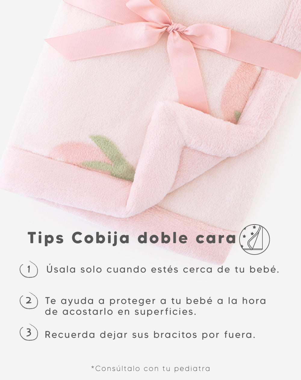 Cobija rosado estampado