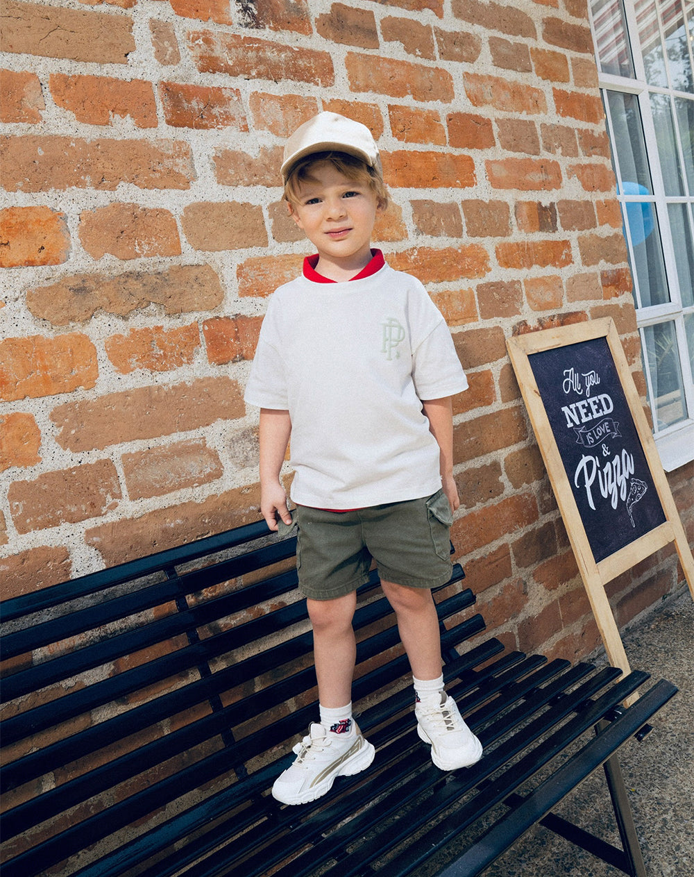 Bermuda cargo denim algodón verde niño