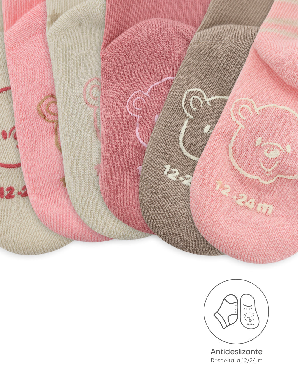 Medias niña algodón largas pack x6 surtido