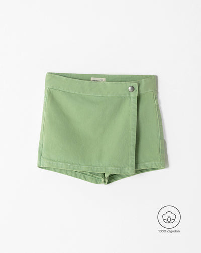 Falda corto tiro alto verde