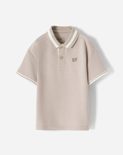 Polo oversize beige niño