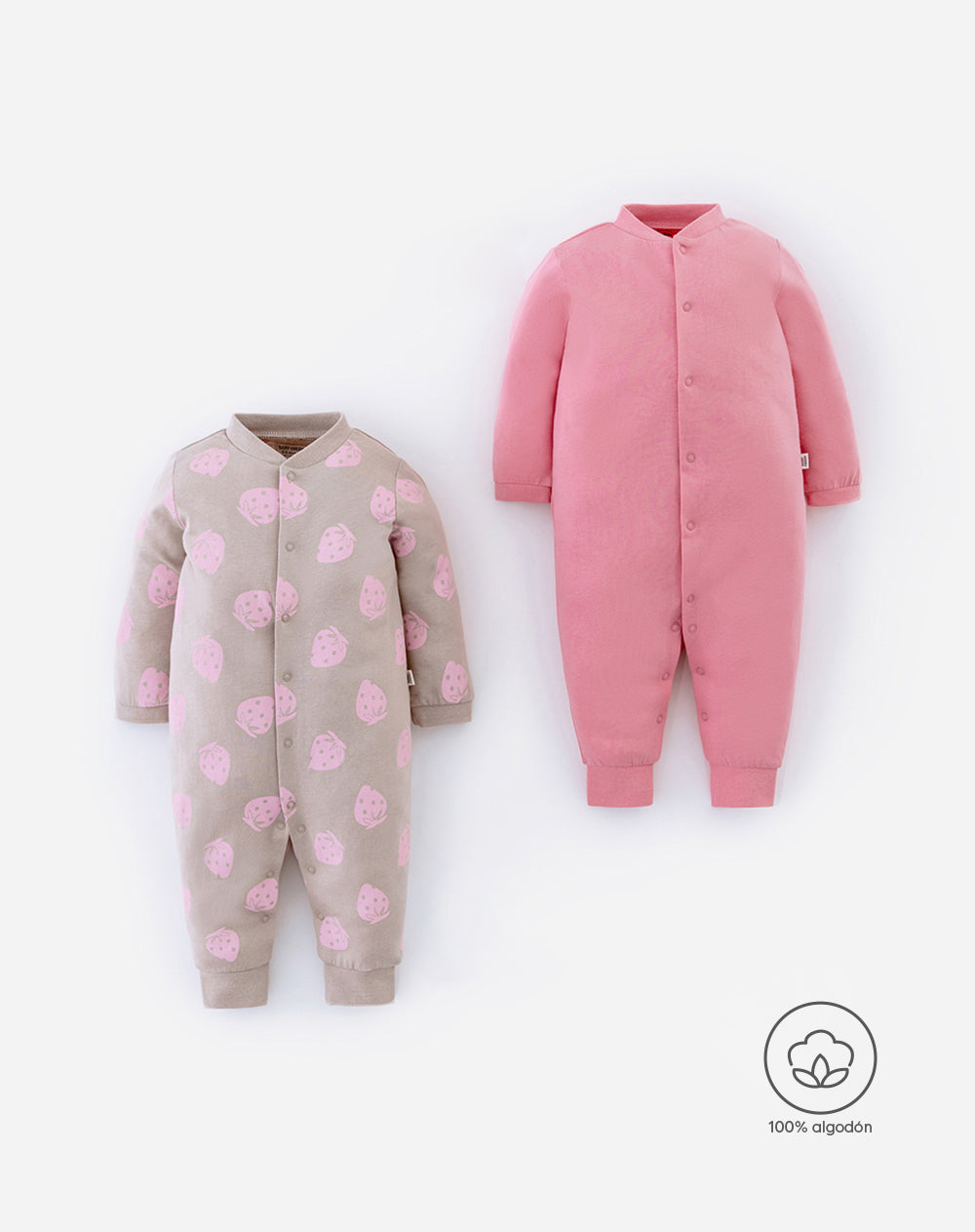 Pijama bebé niña x2 algodón con botones a presión surtida