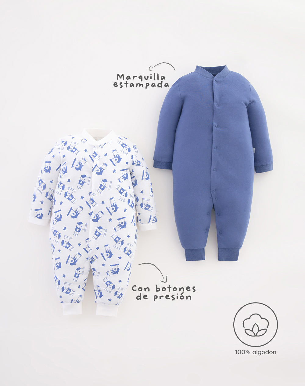 2 pijamas regular fit manga larga surtida