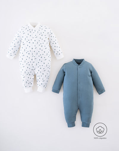 Pijama algodón botones a presión x2unds surtido bebé niño