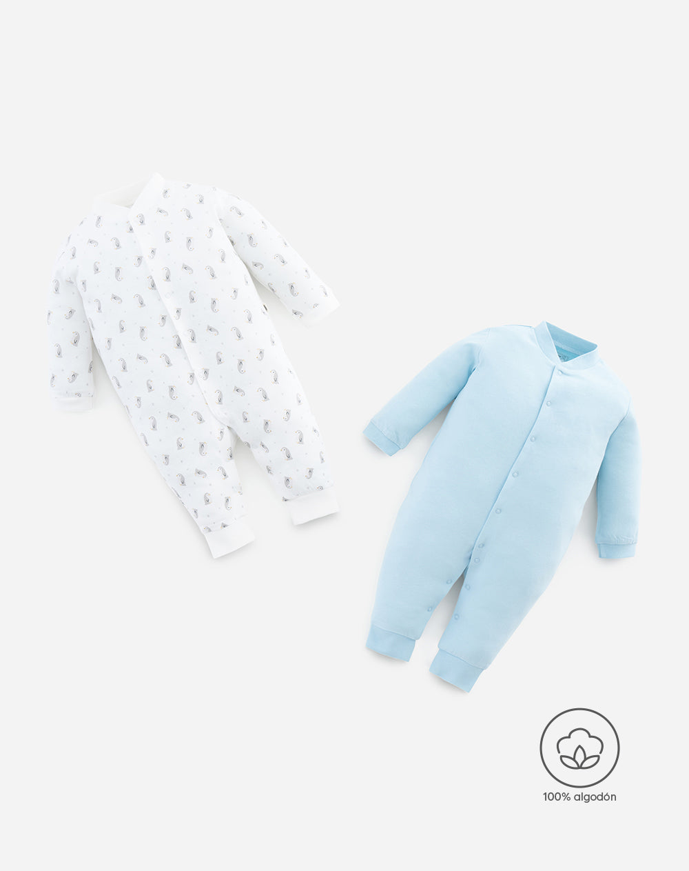 Pijama algodón botones a presión x2unds surtida bebé unisex