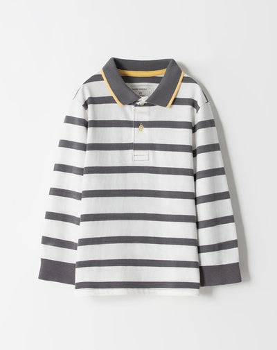 Polo regular fit gris rayas