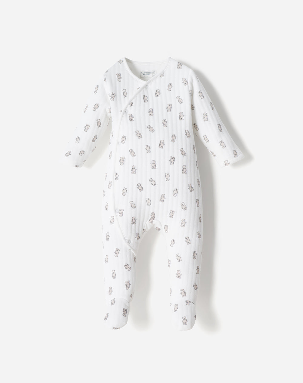 Pijama bebé niño botón a presión blanca