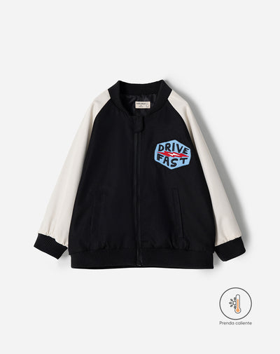 Chaqueta bomber negra niño