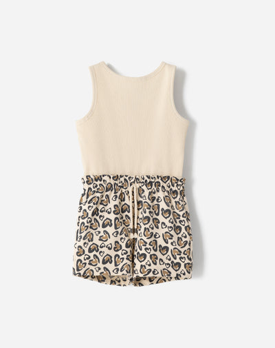 Enterizo regular fit beige estampado