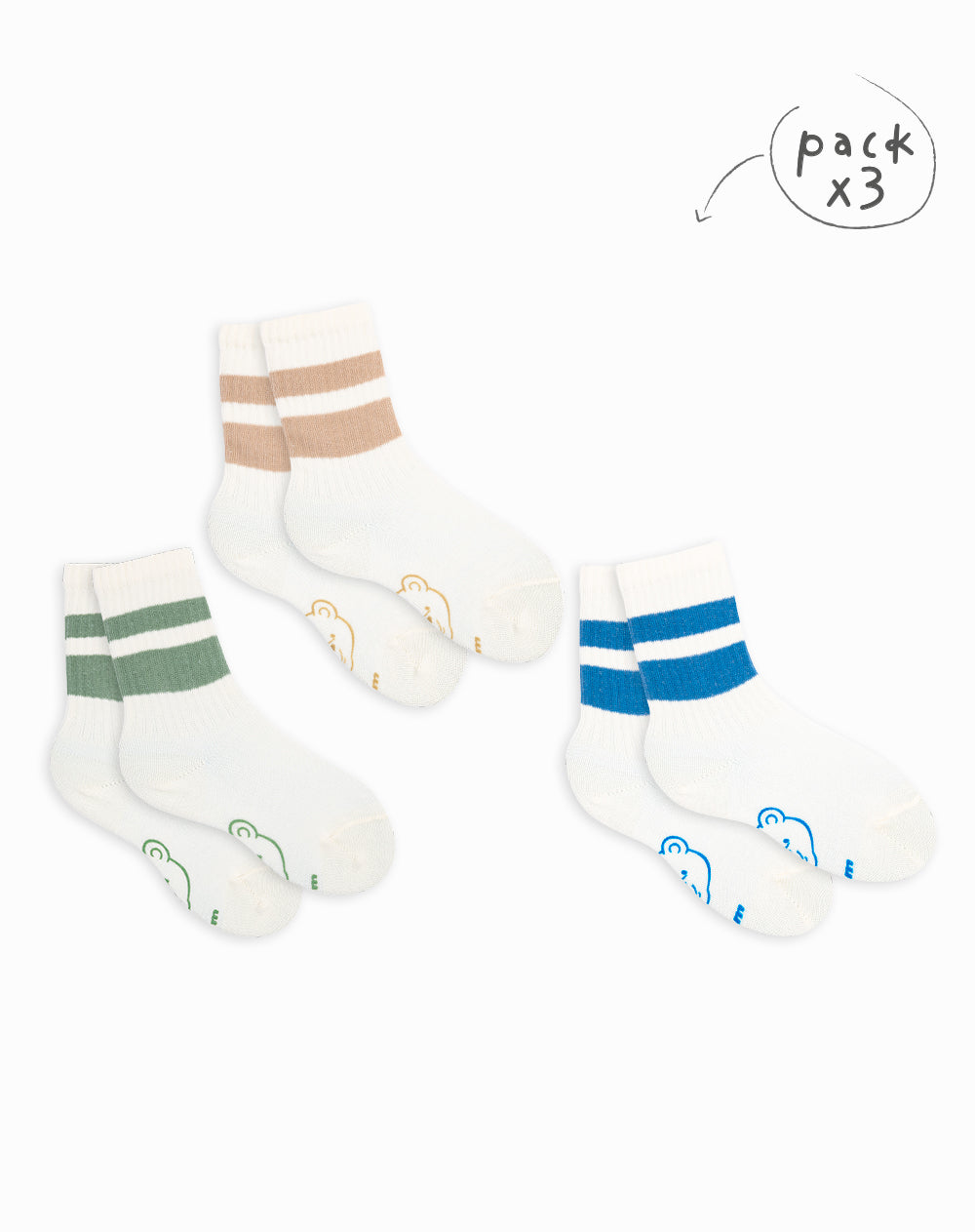 3 pares de medias largas surtidas