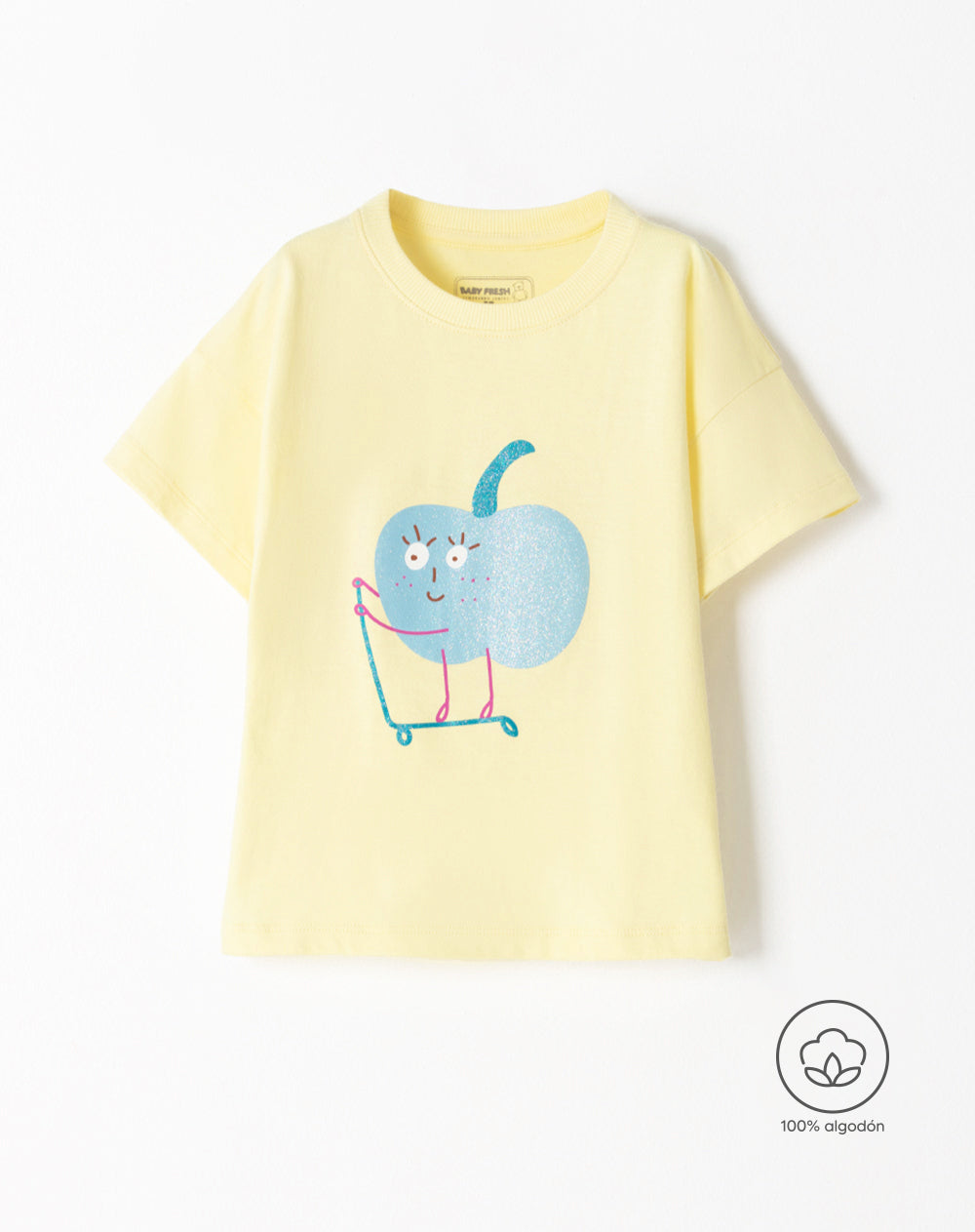 Camiseta regular fit manga corta amarilla
