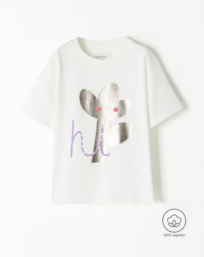 Camiseta regular fit manga corta blanca