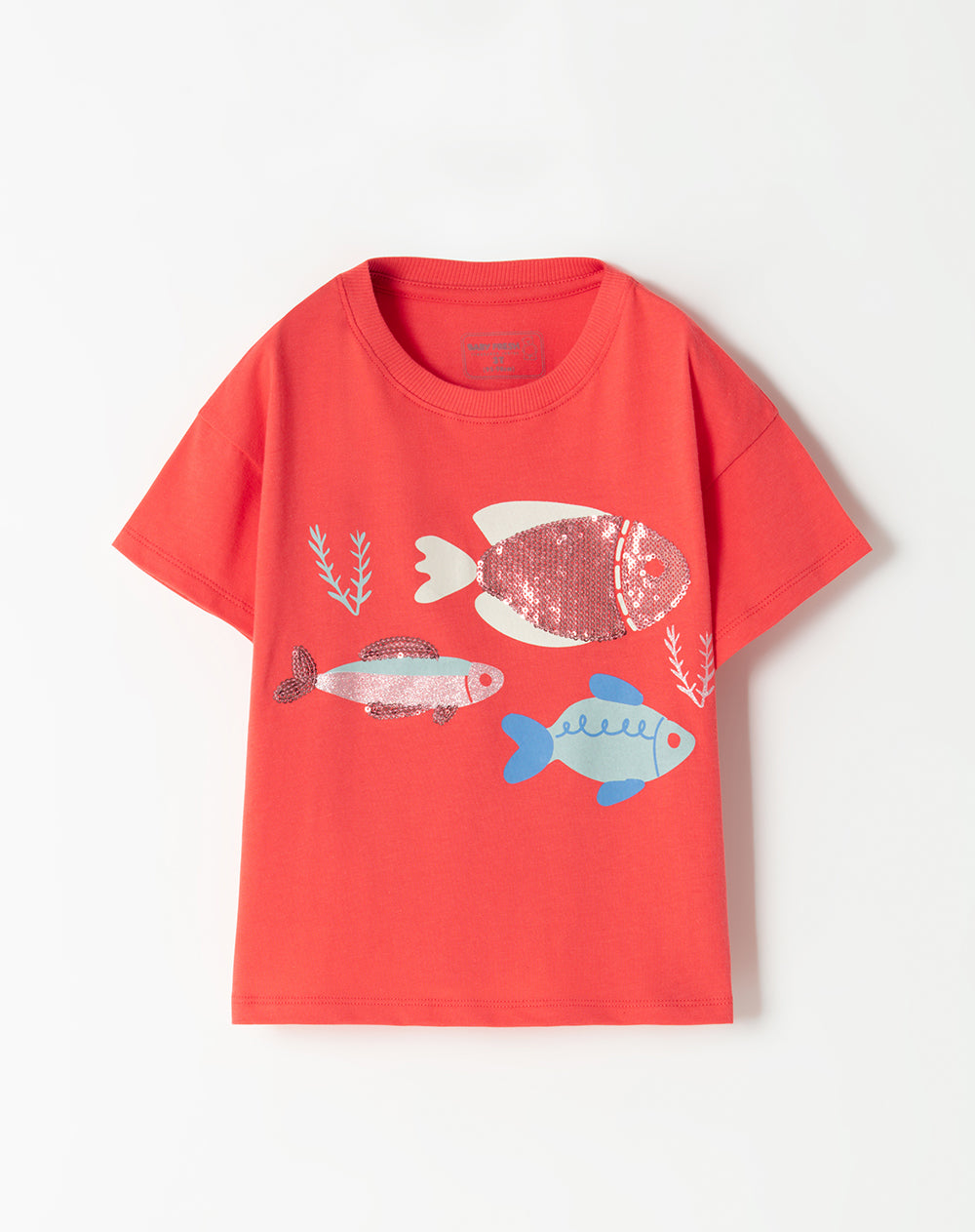 Camiseta de peces roja