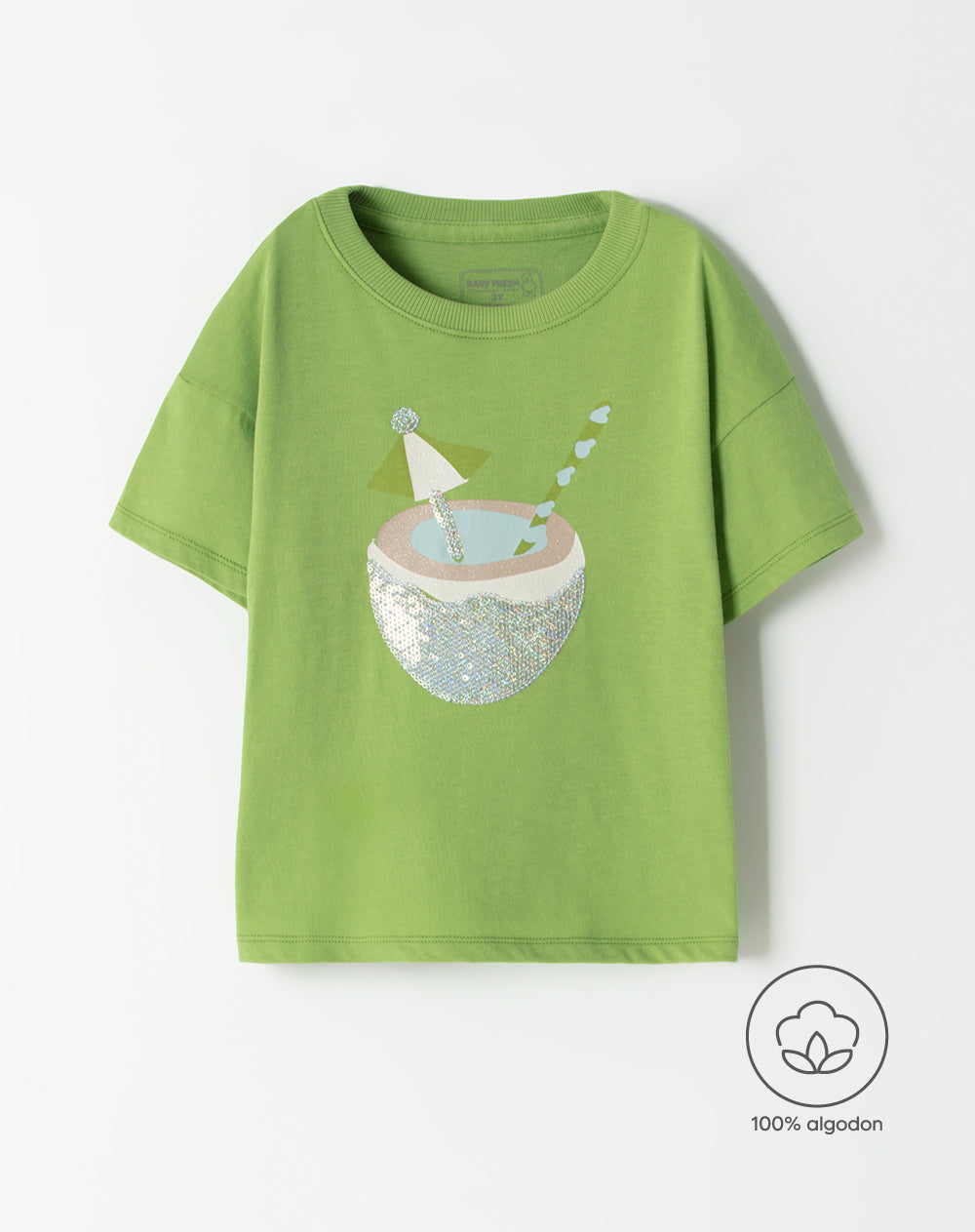 Camiseta regular fit manga corta verde
