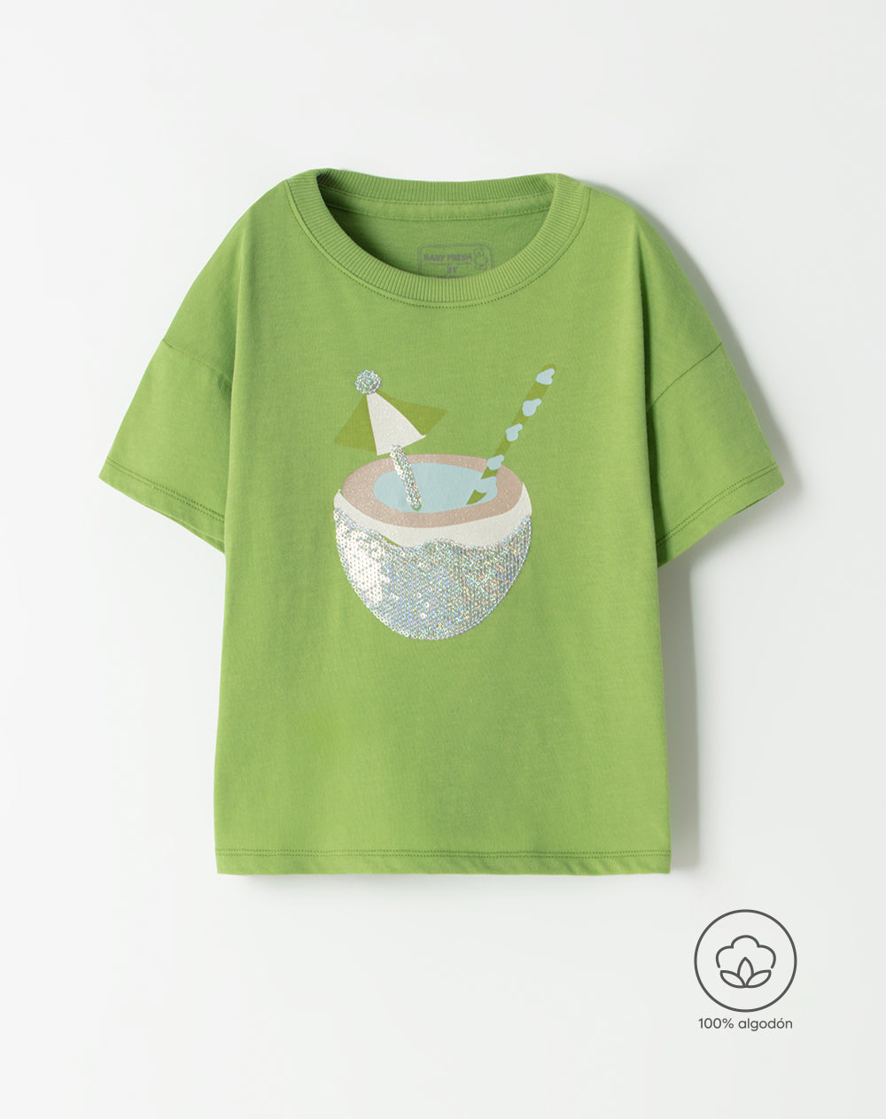 Camiseta regular fit manga corta verde