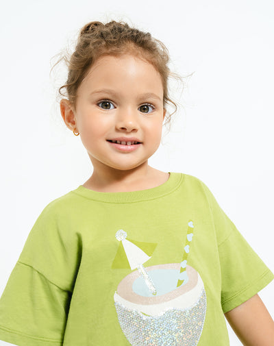 Camiseta regular fit manga corta verde