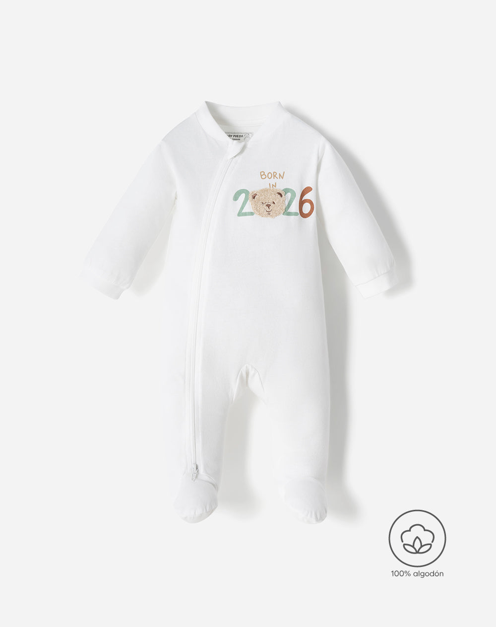 Pijama bebé niño algodón cierre doble sentido blanca