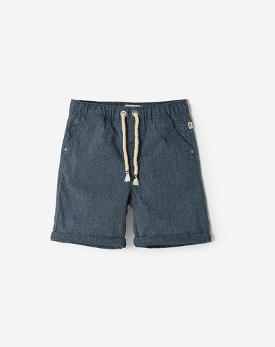Bermuda regular fit en drill azul