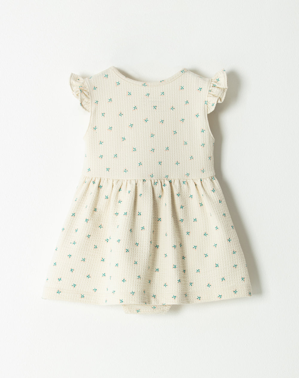 Vestido corto beige estampado