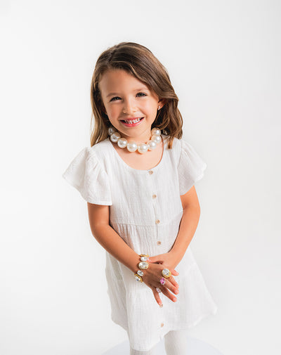 Vestido manga corta blanco
