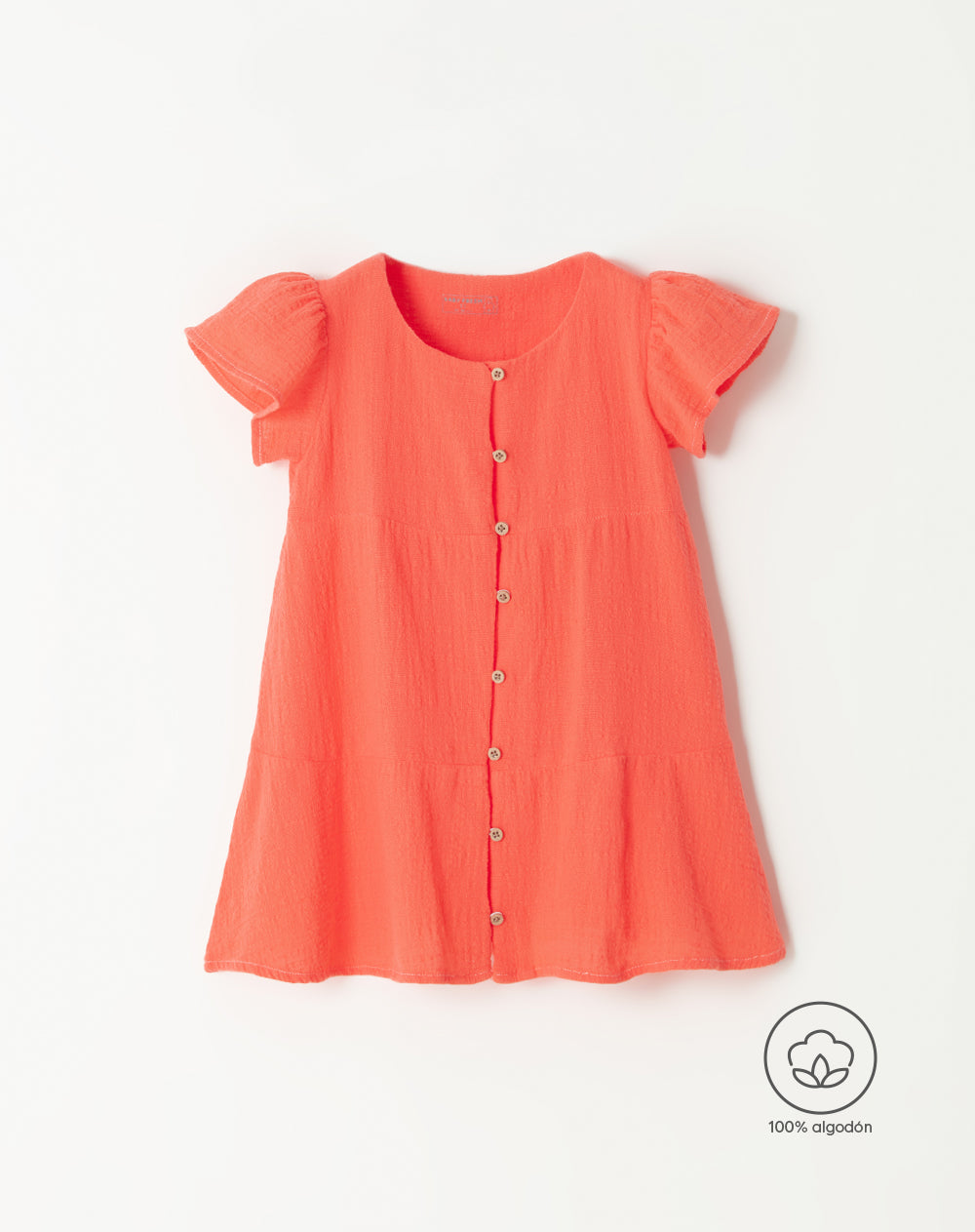 Vestido medio coral neon