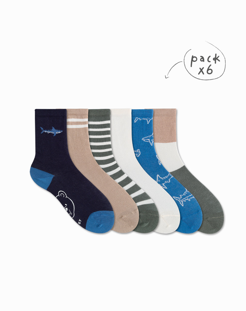 6 pares de medias largas surtido