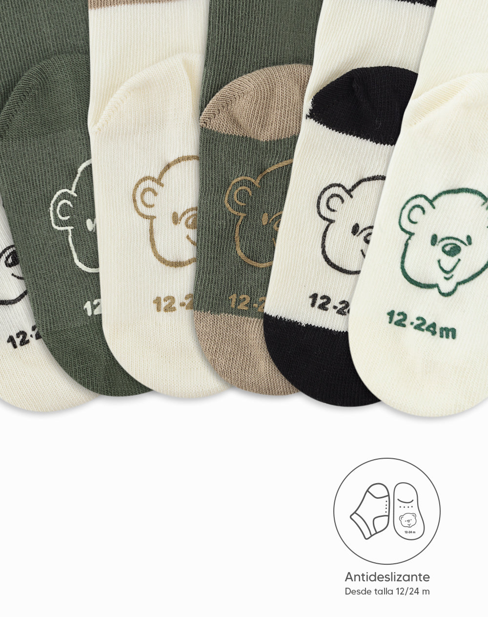 Medias niño algodón largas pack x6 surtido