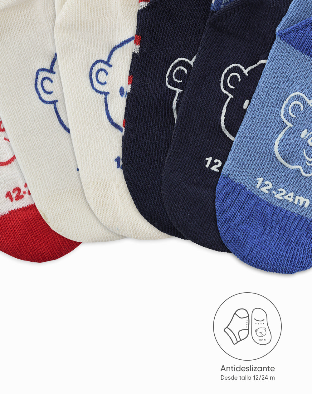 Medias niño algodón largas pack x6 surtido