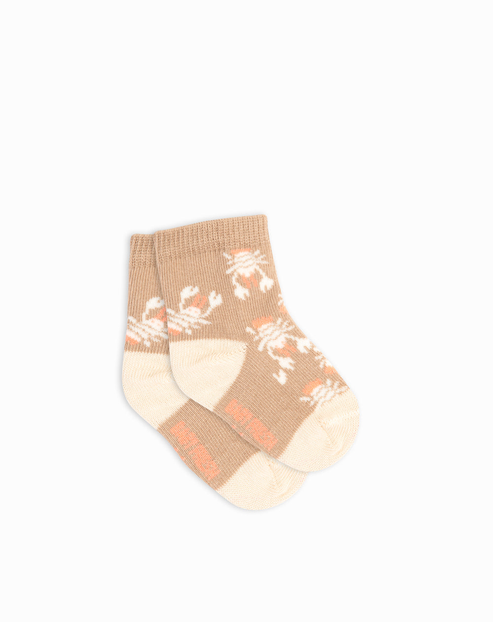 Medias largas beige estampado