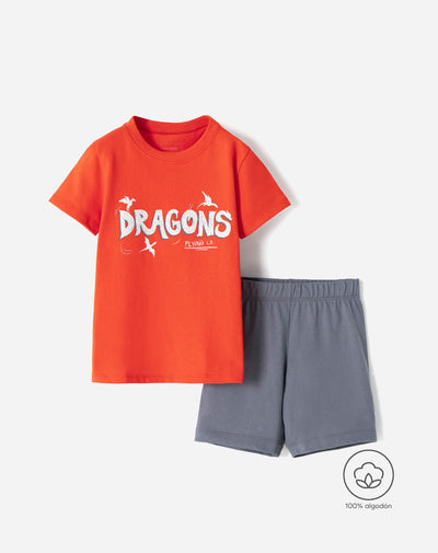 Pijama camiseta + short algodón niño