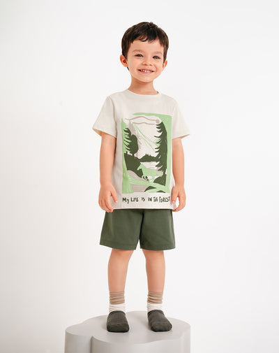 Pijama regular fit manga corta verde