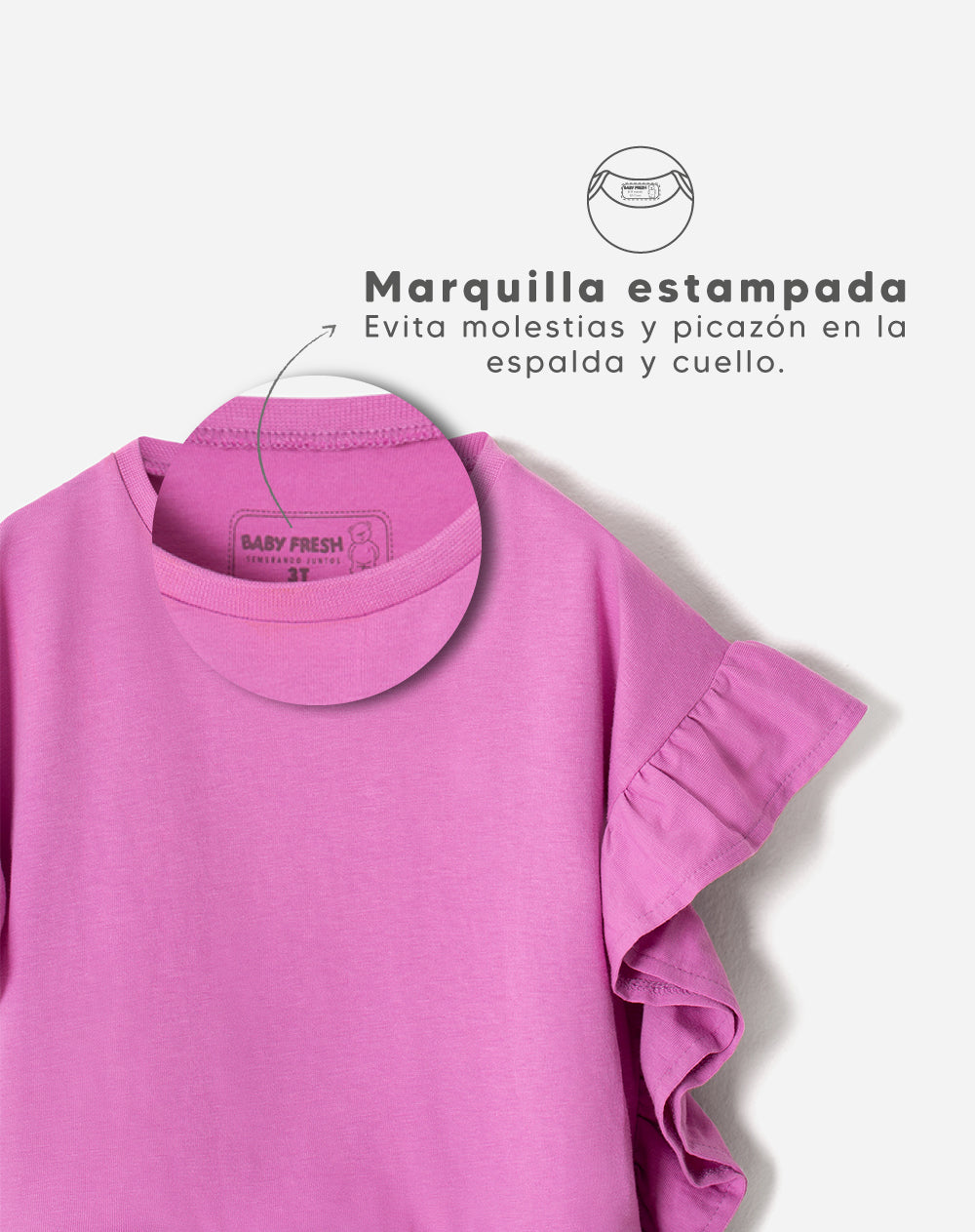 Camiseta algodón fucsia niña