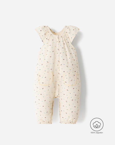 Enterizo bombacho algodón estampado bebé niña