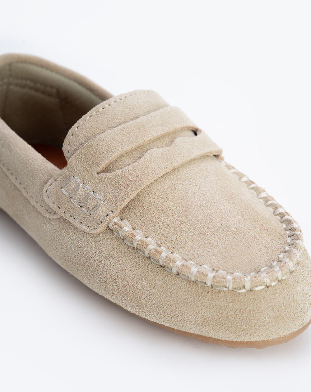 Mocasines gamuza beige niño