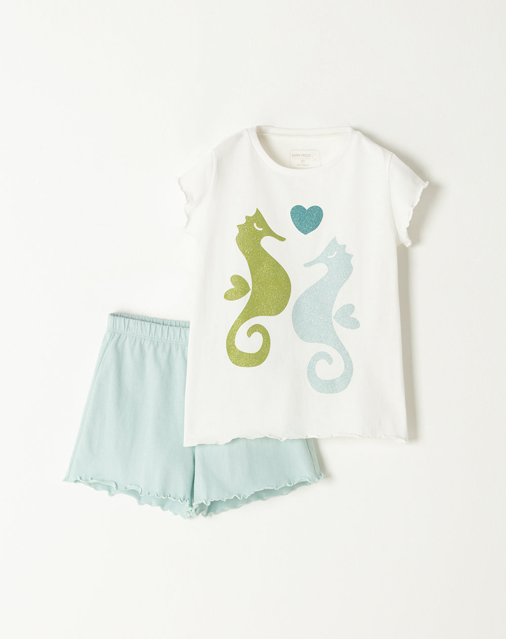 Pijama de caballos de mar  azul