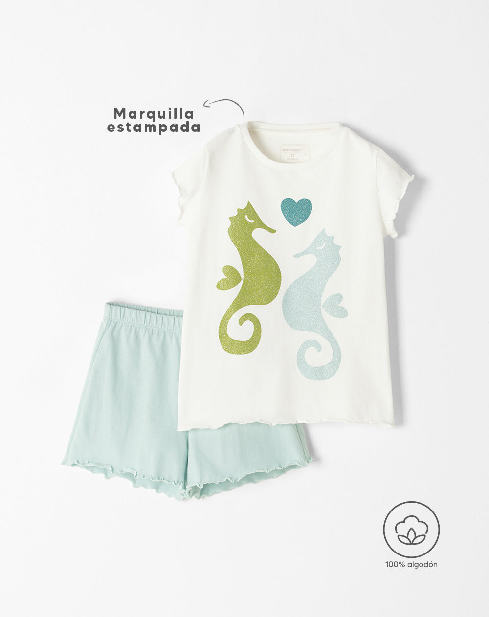 Pijama de caballos de mar  azul