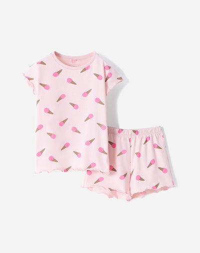 Pijama camiseta + short niña