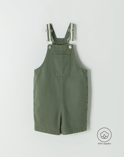 Overol regular algodón verde niño