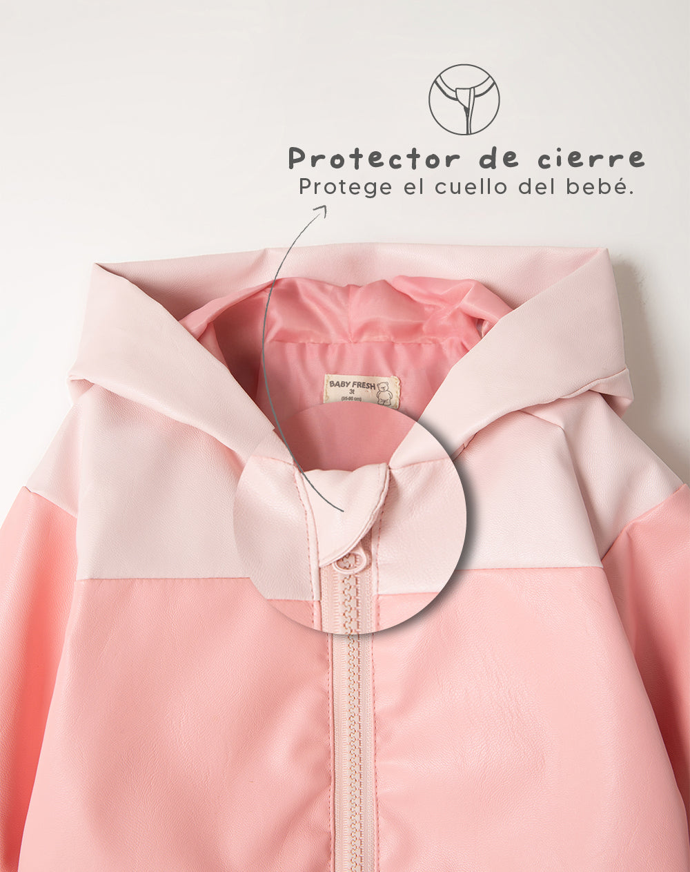 Chaqueta regular fit con capucha rosada