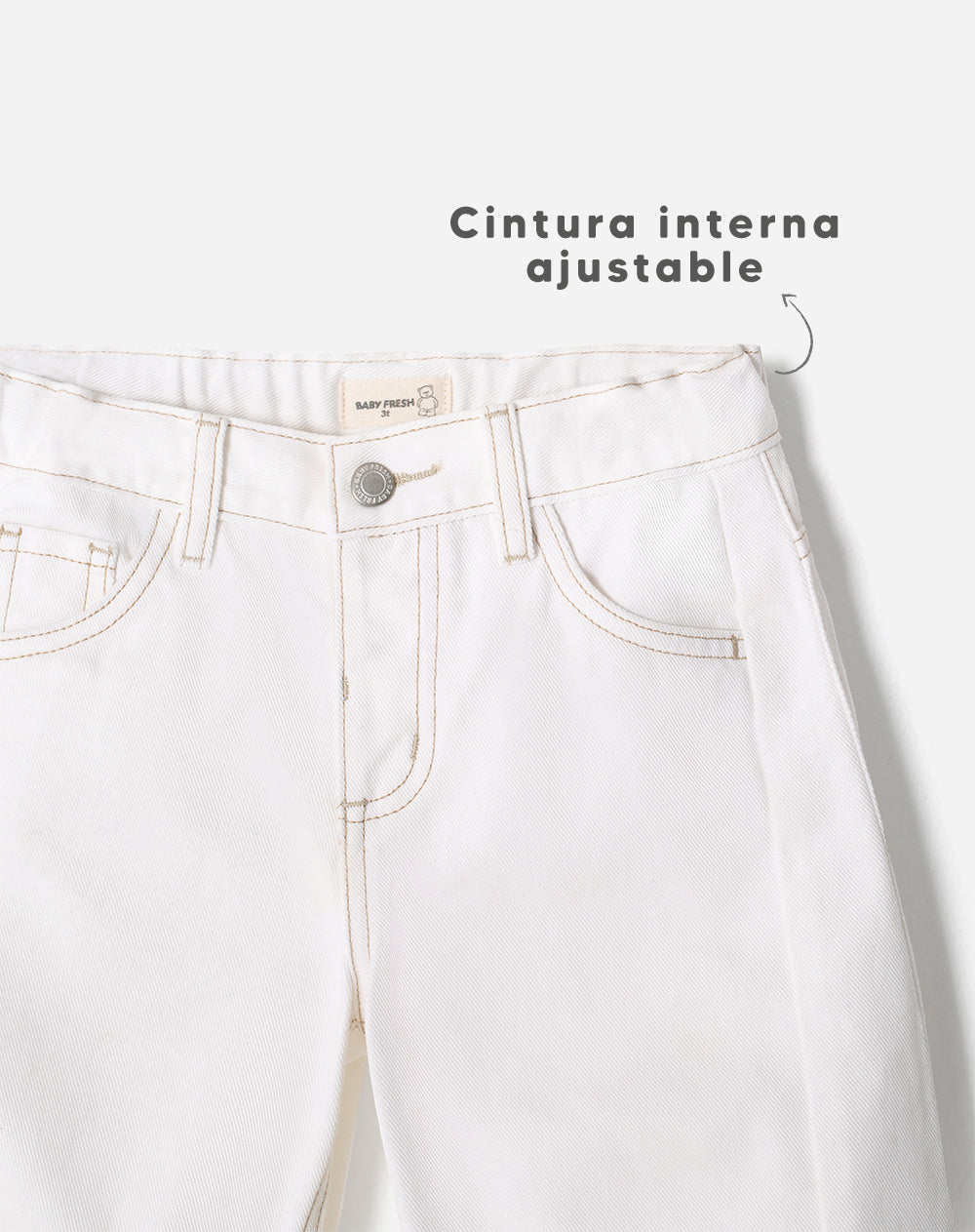 Jean recto algodón crema niño