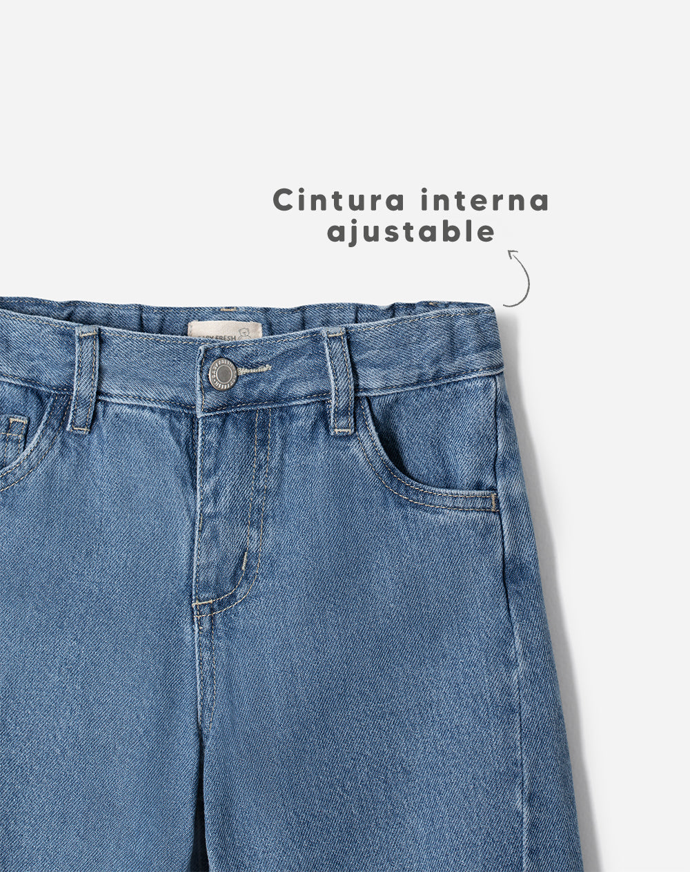 Jean recto algodón índigo medio niño