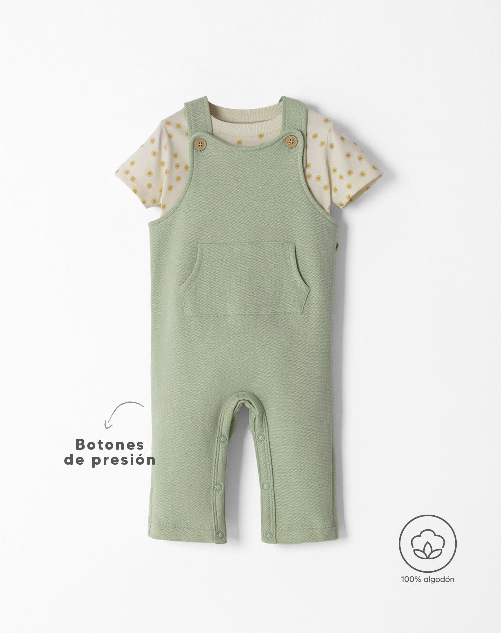 Conjunto overol manga corta verde