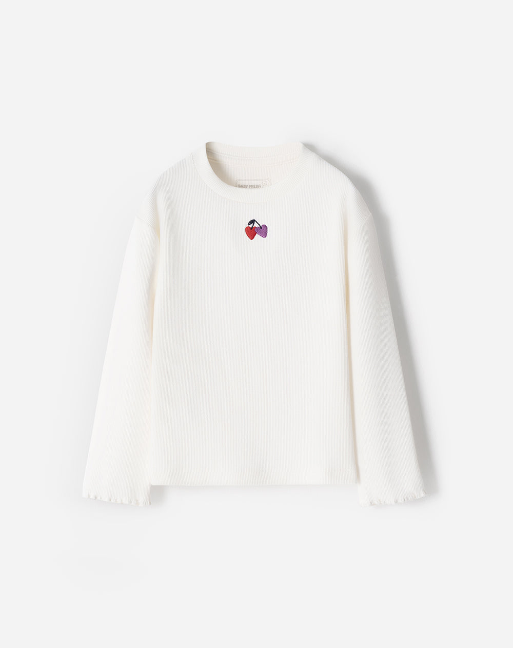 Camibuzo regular acanalado blanco niña