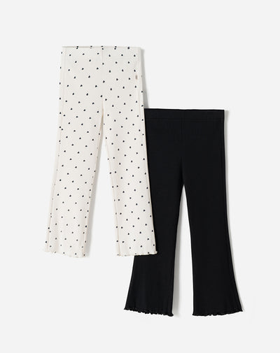 Legging tiro alto rib x2unds surtido niña