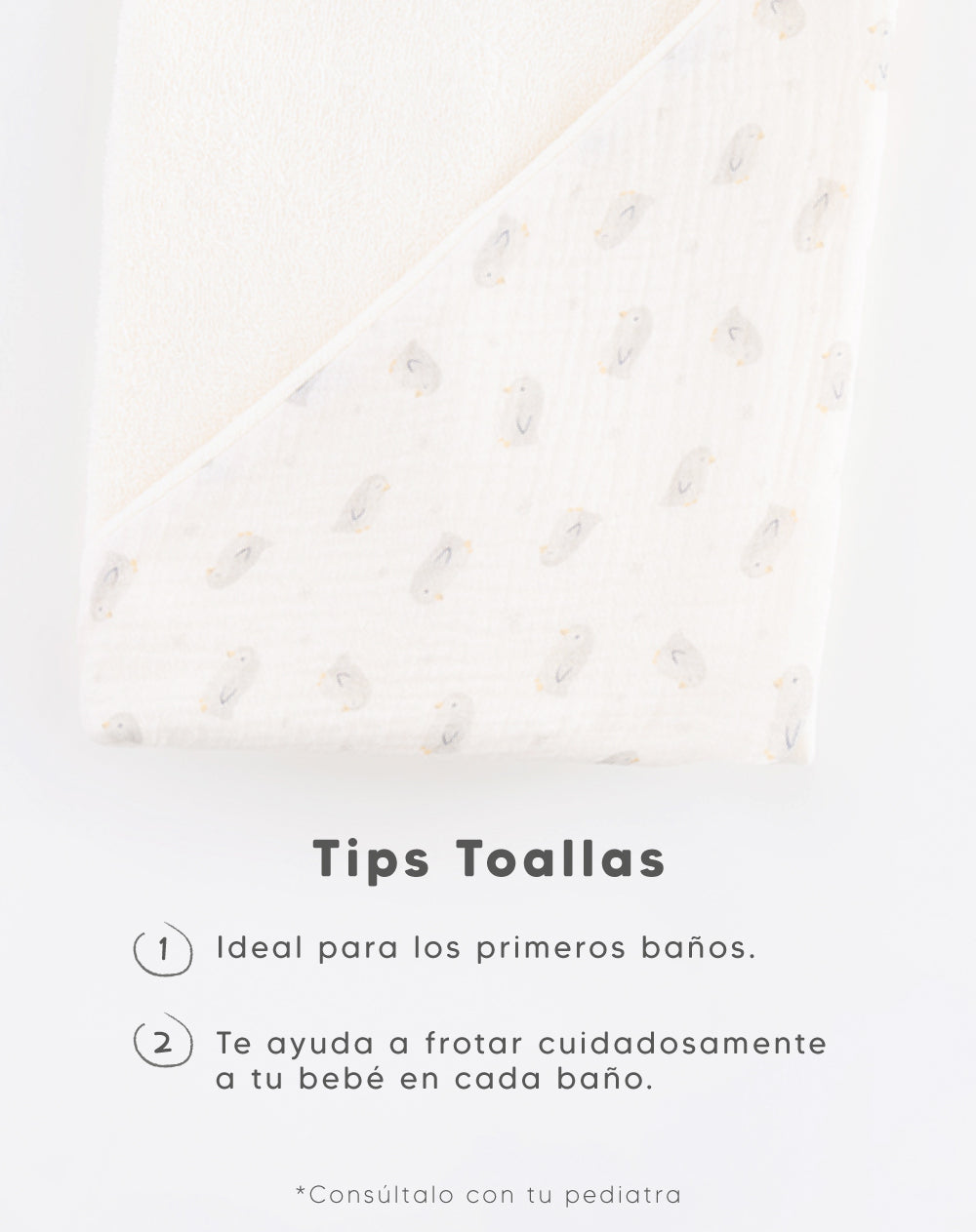 Toalla para bebé algodón blanca